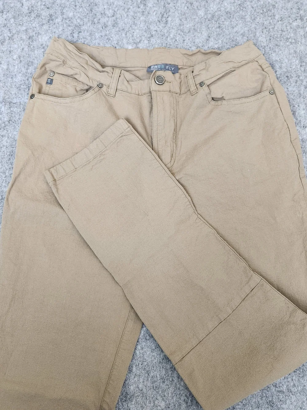 Free Fly Stretch Canvas 5-Pocket Pant Men's 32x32 Brown UPF 50 Fishing Casual